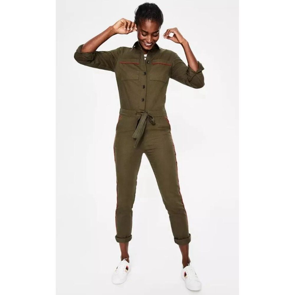 Boden Olive Green Utility Jumpsuit
